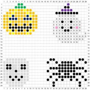 Araña Hama Beads, calabaza, fantasma y calavera Halloween