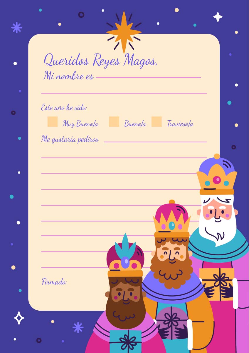 Cartas Reyes Magos para Imprimir Estrella de Oriente