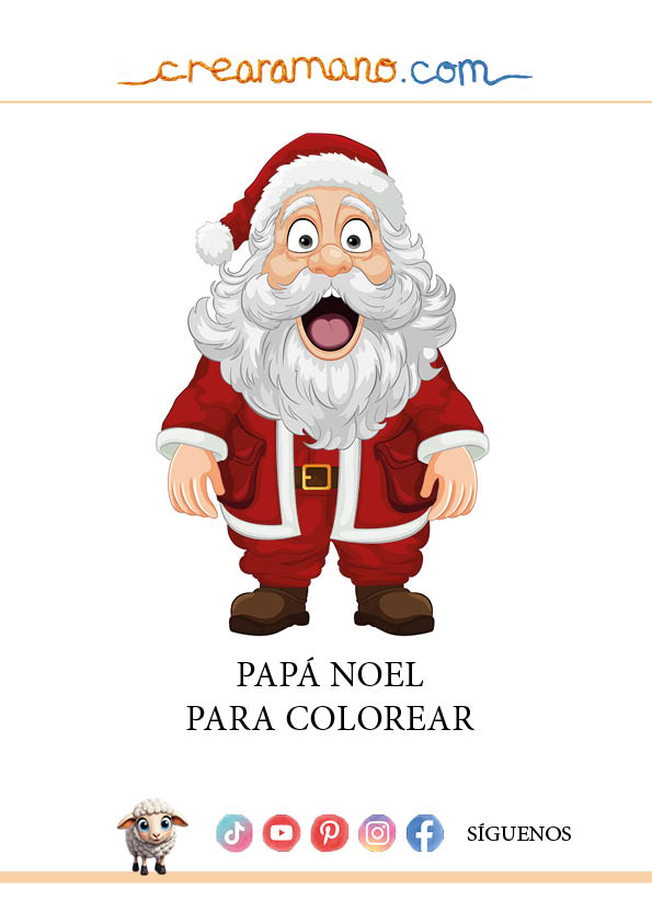 Papá Noel para imprimir y colorear