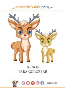 Rodolfo y Renos Navideños para Imprimir y Colorear