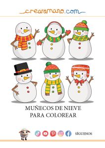 Dibujos de Muñecos de Nieve Imprimir y Colorear